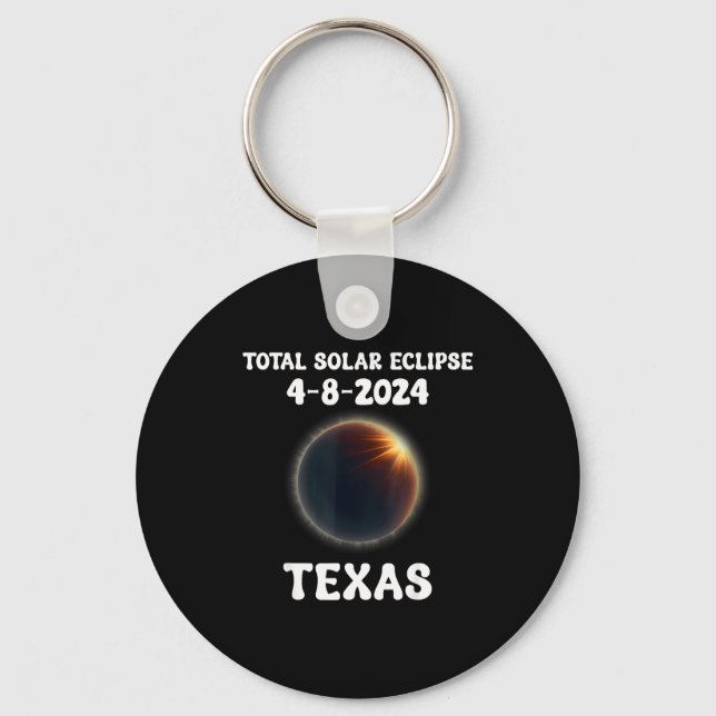 Funny A Total Solar Eclipse Twice Lifetime Keychain (Front)