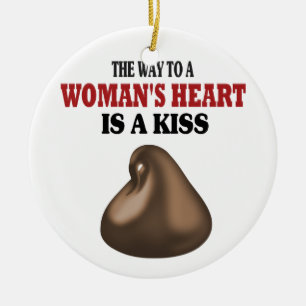 Funny A Way to a Woman's Heart Ceramic Ornament