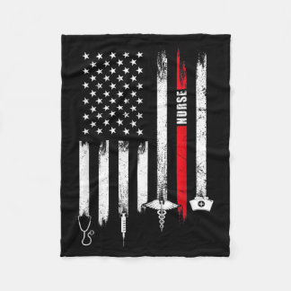 Funny Aamerican Flag Nurse Day Gift Igovernment Fleece Blanket