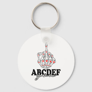 Funny Abcdef-you Skeleton Hand 2022 Valentine Keychain