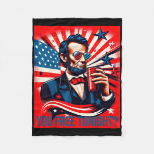 Funny Abe Lincoln 4th Of July Patriotic American U Fleece Blanket