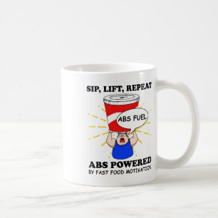 Funny Abs Exercise Fast Food Gym Workout Bodybuild Coffee Mug