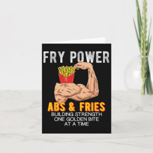 Funny Abs Exercise French Fries Muscle Building Bo Card