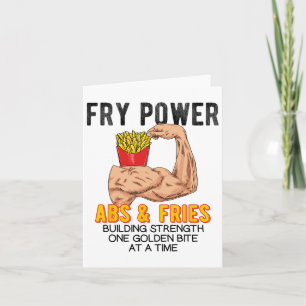 Funny Abs Exercise French Fries Muscle Building Bo Card