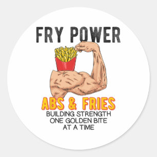 Funny Abs Exercise French Fries Muscle Building Bo Classic Round Sticker