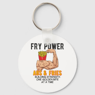 Funny Abs Exercise French Fries Muscle Building Bo Keychain