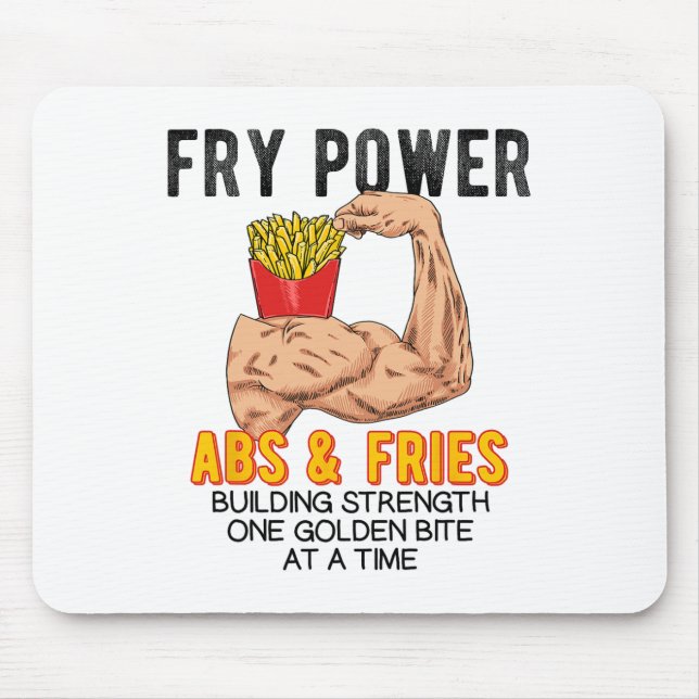 Funny Abs Exercise French Fries Muscle Building Bo Mouse Pad (Front)
