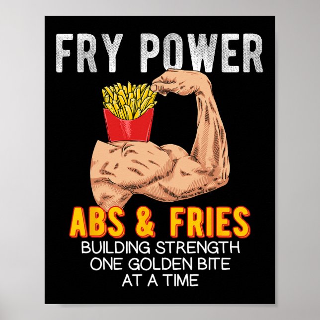 Funny Abs Exercise French Fries Muscle Building Bo Poster (Front)