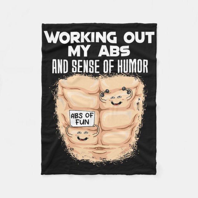 Funny Abs Exercise Muscle Building Bodybuilding 1  Fleece Blanket (Front)