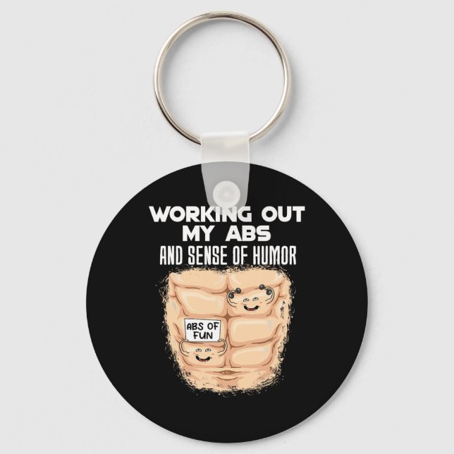 Funny Abs Exercise Muscle Building Bodybuilding 1  Keychain (Front)