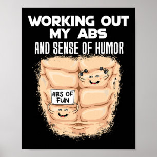Funny Abs Exercise Muscle Building Bodybuilding 1  Poster