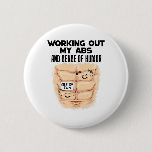 Funny Abs Exercise Muscle Building Bodybuilding  2 Inch Round Button
