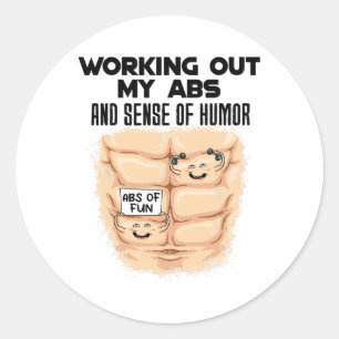 Funny Abs Exercise Muscle Building Bodybuilding  Classic Round Sticker