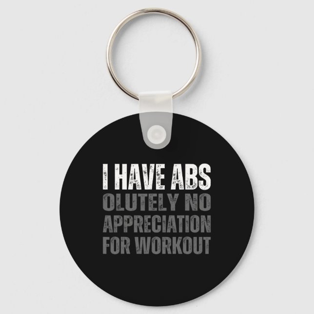 Funny Abs Humour  Keychain (Front)