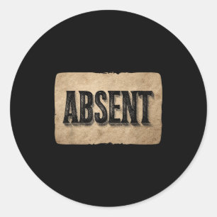 Funny Absent Speech Costume For Boys And Girls Classic Round Sticker