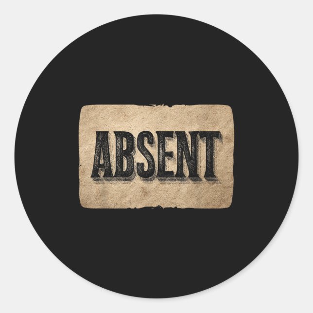 Funny Absent Speech Costume For Boys And Girls  Classic Round Sticker (Front)