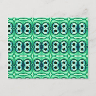 Funny Abstract Fish Eye Wallpaper Pattern Postcard