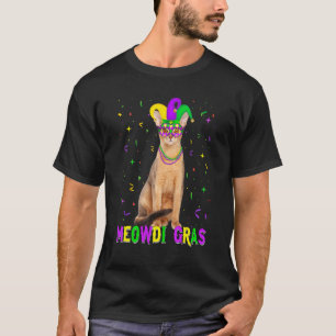 Funny Abyssinian Cat Lover Meowdi Gras Mardi Gras  T-Shirt