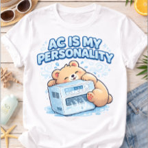 Funny AC Is My Personality Cute Bear Summer Humour