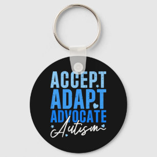 Funny Accept Adapt Advocate Autism Awareness Men Keychain