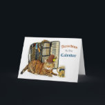Funny Accordion Kitty Birthday Card<br><div class="desc">This funny cat in a tyrolean hat with an accordion,  reminds us that it's time to sing the Happy Birthday song again.</div>