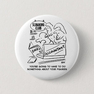 Funny Accountant Checks Slimming Club Figures 2 Inch Round Button
