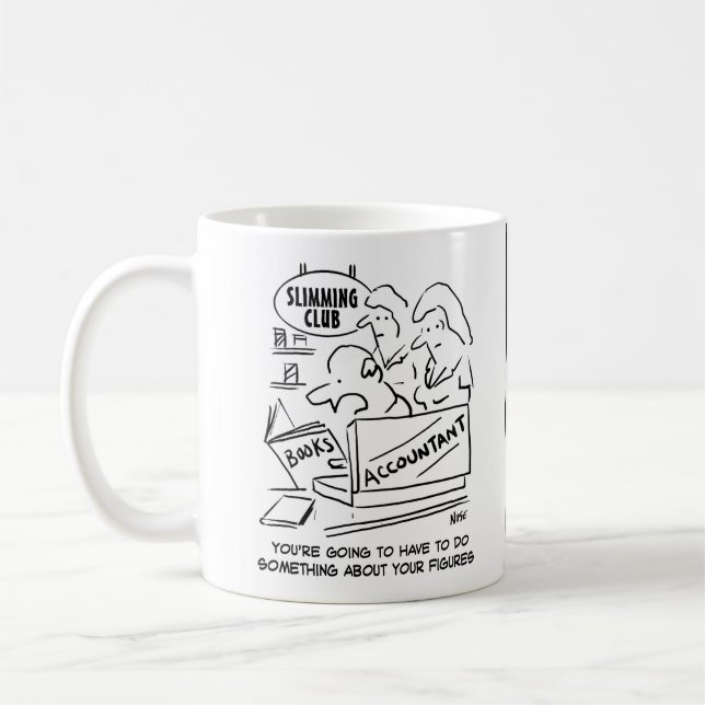 Funny Accountant Checks Slimming Club Figures Coffee Mug (Left)