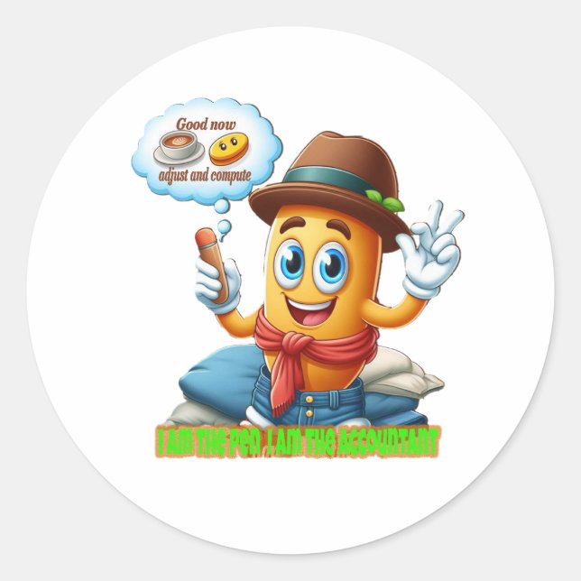 Funny Accountant Classic Round Sticker (Front)