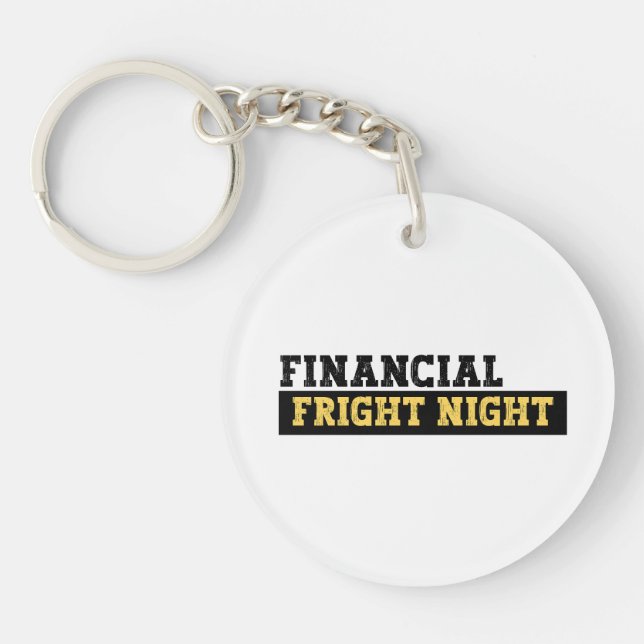 Funny Accountant Halloween -Financial Fright Night Keychain (Front)