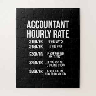 Funny Accountant Hourly Rate Accounting CPA Humor Jigsaw Puzzle