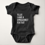 Funny Accountant Spreadsheet Joke Accounting Baby Bodysuit<br><div class="desc">A funny Accounting Gift for CPA Certified Public Accountant. Perfect surprise for a laughter with friends,  family and colleagues at school or work.</div>