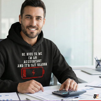 Funny Accountant Tax Season Low Battery Custom Nam Hoodie