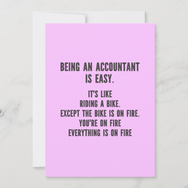 Funny Accountants - Being Accountant is Easy Announcement (Front)