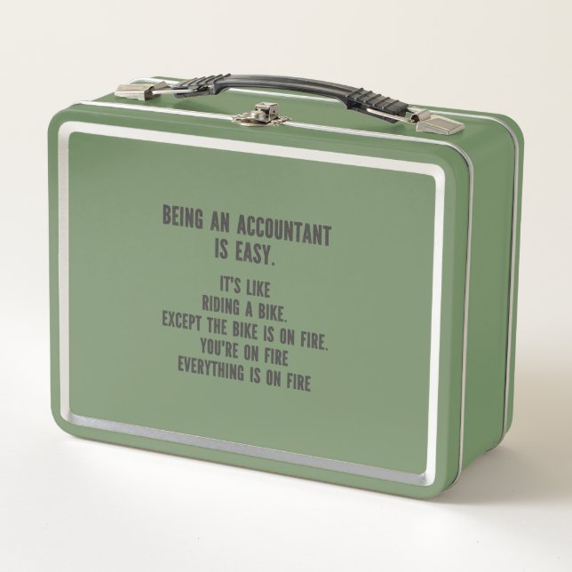 Funny Accountants - Being Accountant is Easy Metal Lunch Box (Front)
