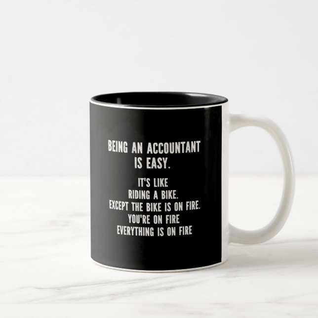 Funny Accountants - Being Accountant is Easy Two-Tone Coffee Mug (Right)