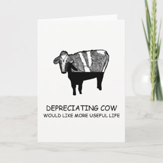 Funny Accounting Greeting Card | Depreciating Cow