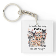 Funny Acrylic Cat Keychain