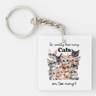 Funny Acrylic Cat Keychain