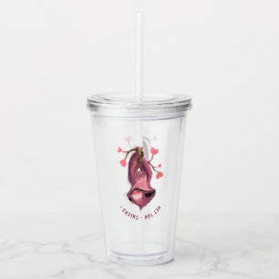 Funny Acrylic Tumbler with Playful Sloth - Cheers