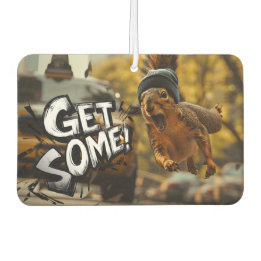 Funny Action Squirrel Air Freshener "Get Some"