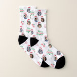 Funny Add Family Member 4 Photos Collage Santa Hat Socks<br><div class="desc">Celebrate Christmas with these cool socks,  featuring 4 custom family photos & text. Easily add your own images and text,  by clicking on the "personalize" option.</div>