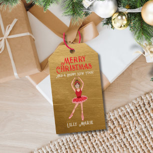 Funny Add Photo Ballerina Merry Christmas Gift Tags