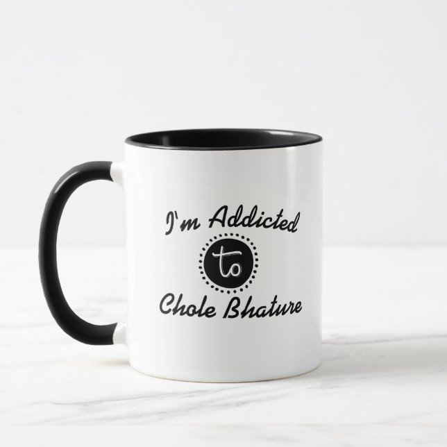 Funny Addicted to Chole Bhature Funny Chai Tea Pun Mug (Left)