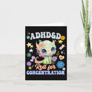 Funny Adhd&d Roll For Concentration Cute Water Card
