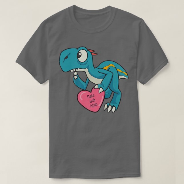 Funny ADHD Blue Dinosaur Premium  T-Shirt (Design Front)