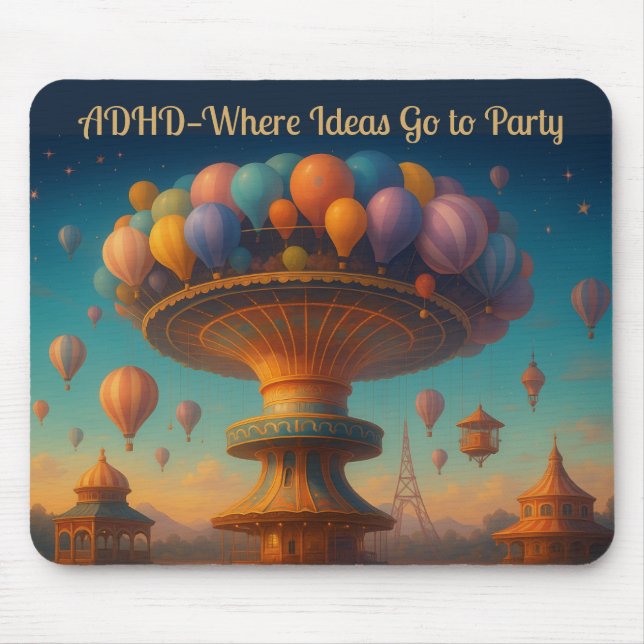Funny ADHD Brainstorm Mouse Pad (Front)