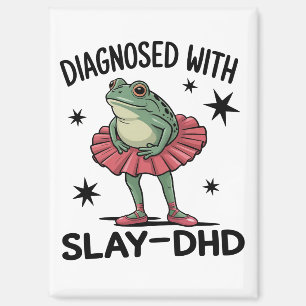 Funny ADHD Frog Neurodivergent Meme Y2K Frogcore  Magnet