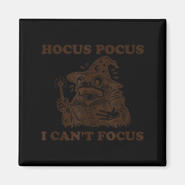 Funny adhd frog wizard - i can't focus  magnet (Front)