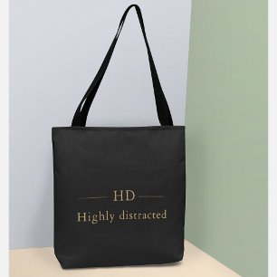 Funny ADHD Luxury Monogram – Elegant Custom Name Tote Bag