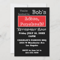 FUNNY Adios, Paycheck Dad Retirement Party